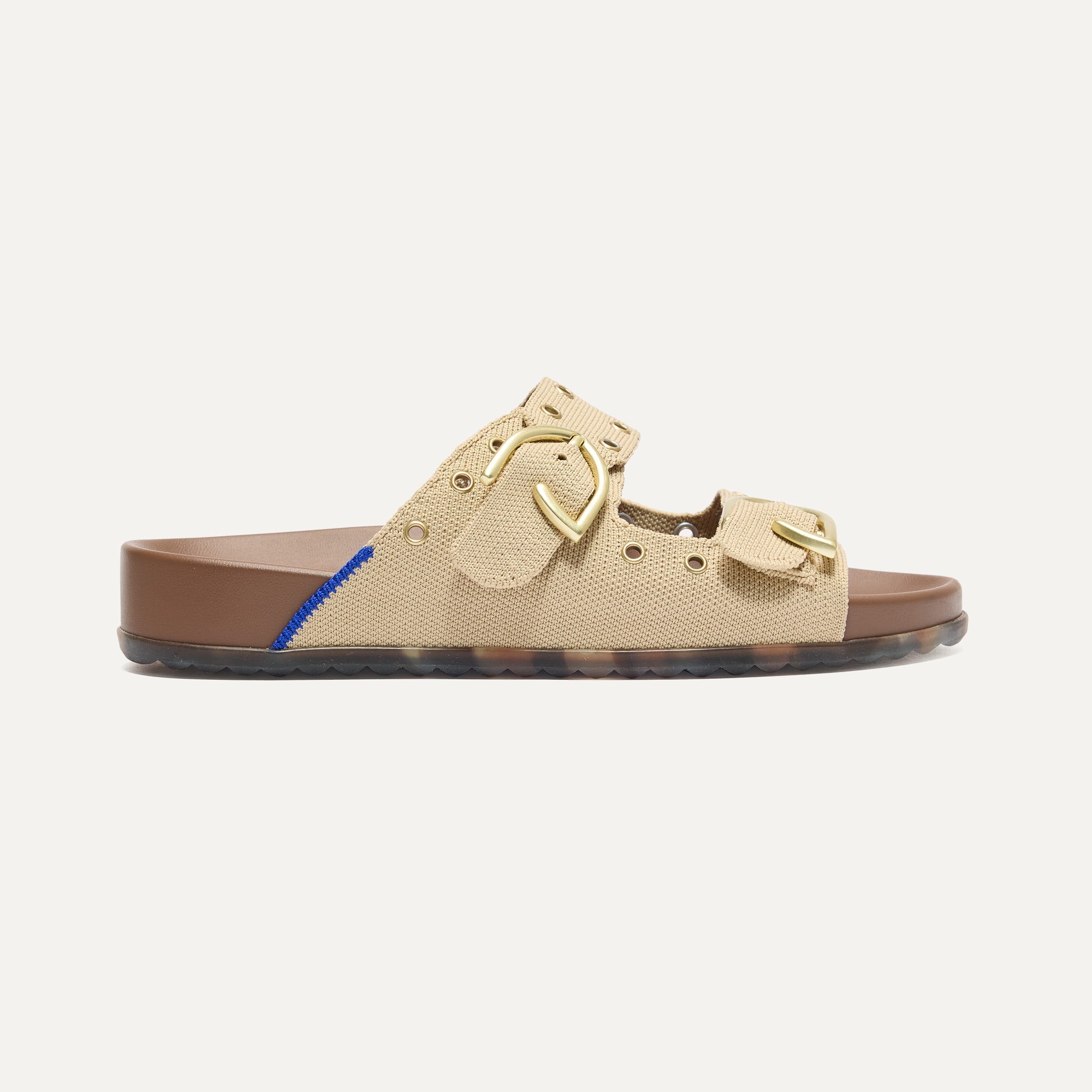 The Buckle Slide - Eyelet Wheat