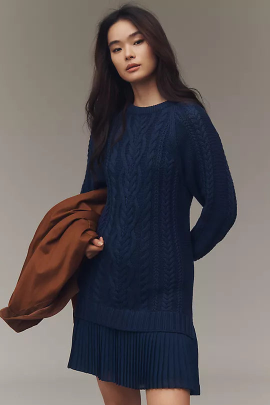 The Delphine Sweater Twofer Mini Dress